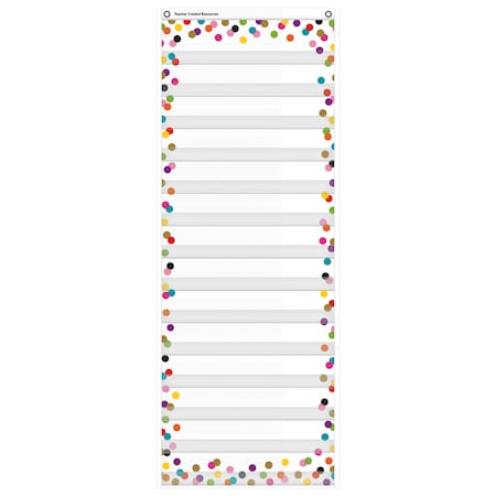 Teacher Created Resources Confetti 14 Pocket Daily Schedule Pocket Chart, 13" x 34" TCR20330